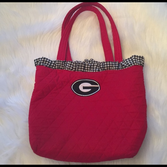 Handbags - UGA Quilted Purse Red/Black/White University of Georgia